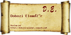 Dobozi Elemér névjegykártya