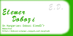 elemer dobozi business card